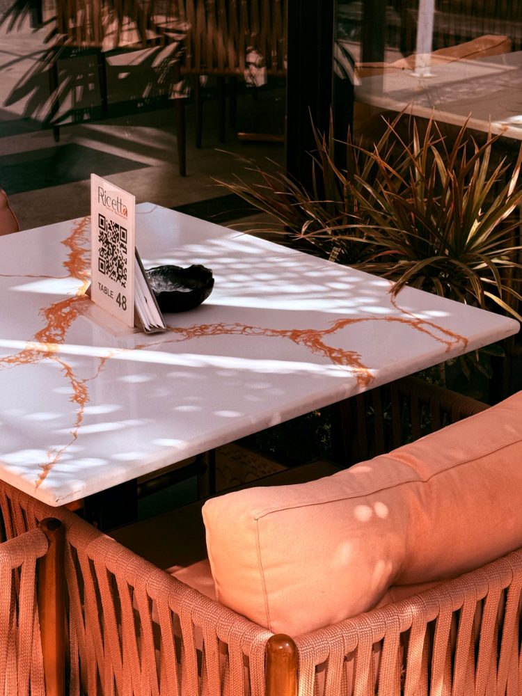 QR code on a restaurant table